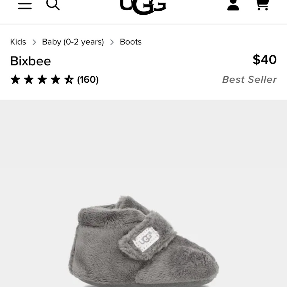 Charcoal BIXBEE UGG booties SIZE 1